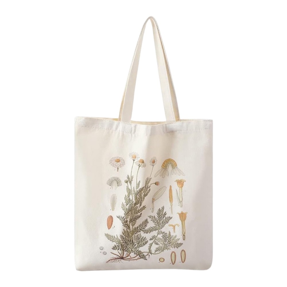 NEW 🌾 Set of 4!!! Floral canvas tote bags with vintage botanical designs. - Picture 3 of 7